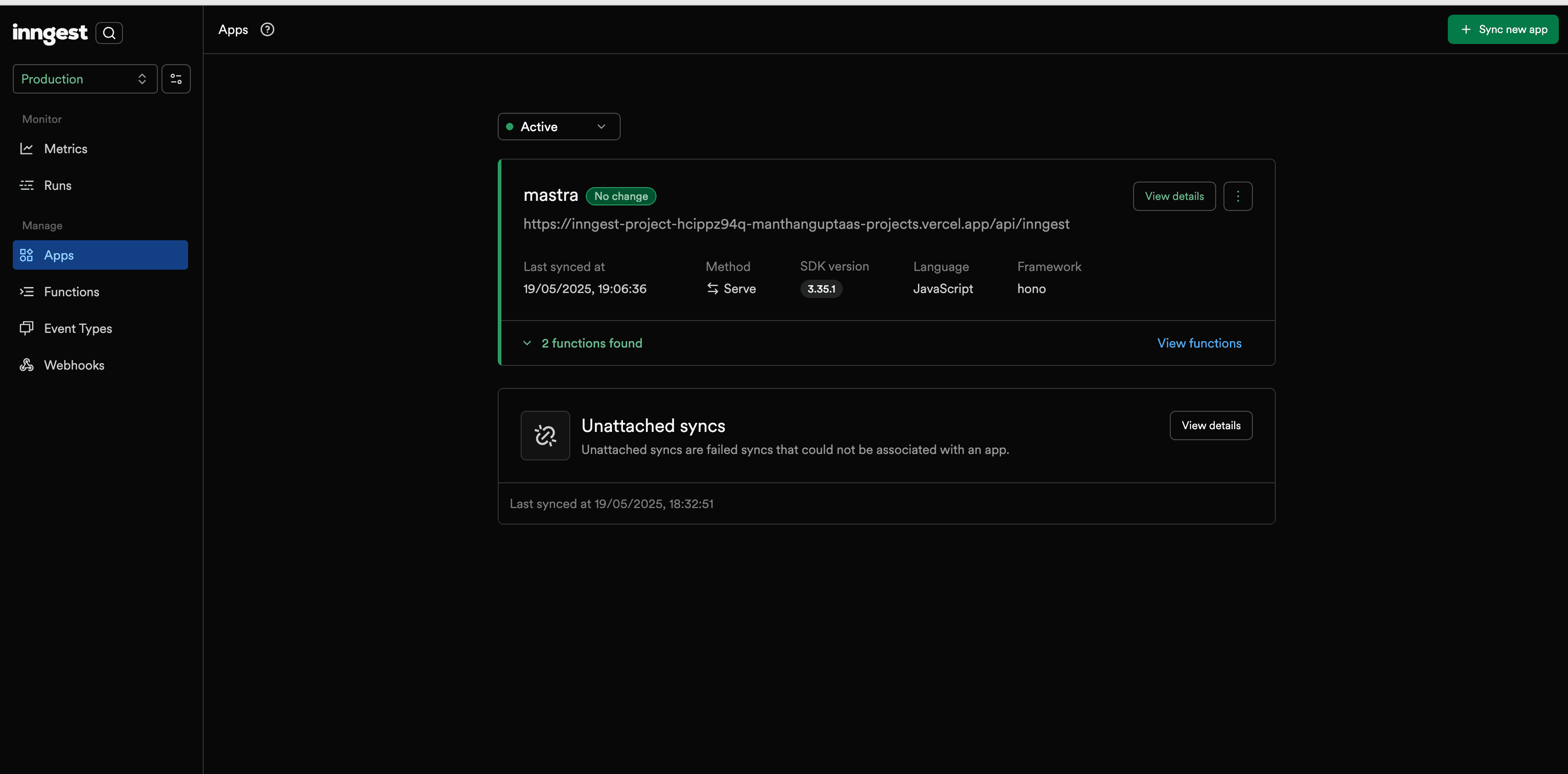 Inngest Dashboard