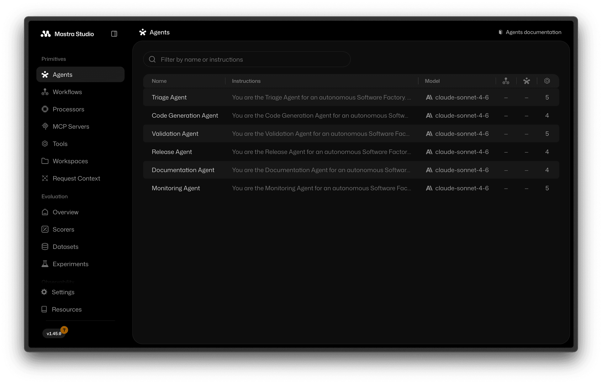 Mastra agent framework visual: a TypeScript-native stack connecting agents, tools, workflows, and memory in one runtime.