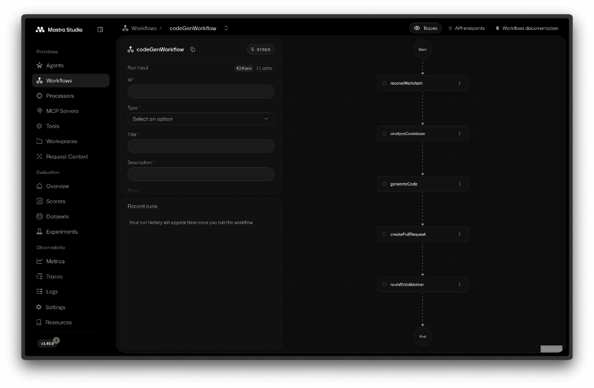 An orchestration workflow routes a task through discrete, inspectable steps rather than a single opaque model call.
