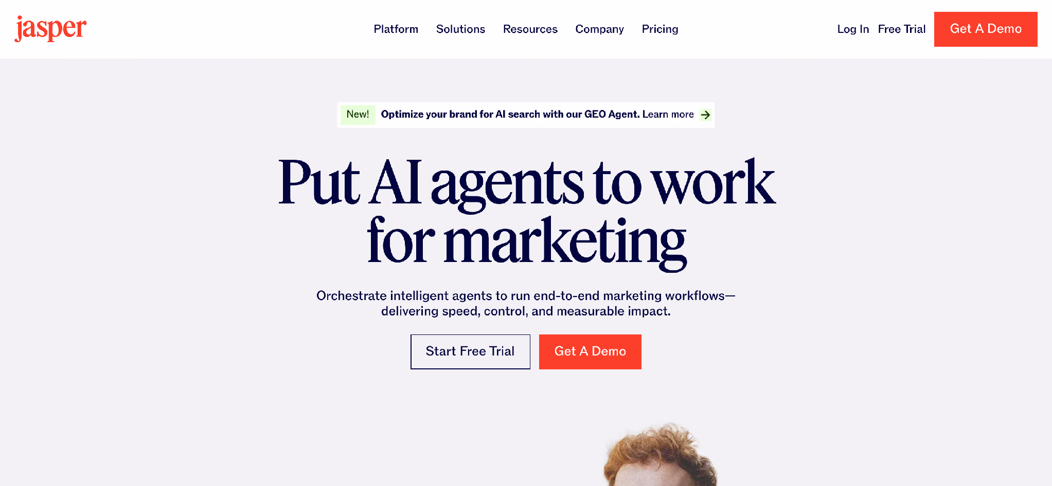 Jasper: AI agents for marketing content with brand voice controls.