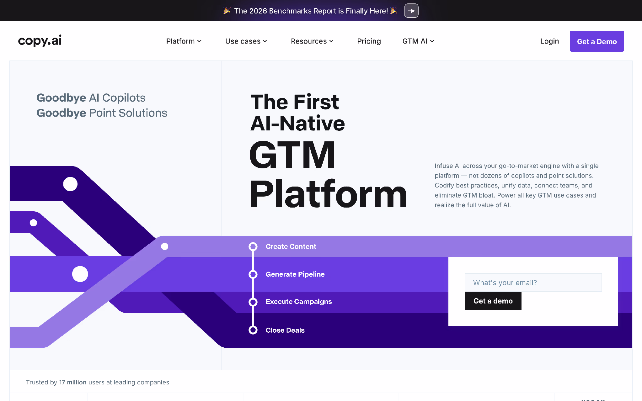 Copy.ai: GTM AI platform for sales-aligned marketing and ABM workflows.