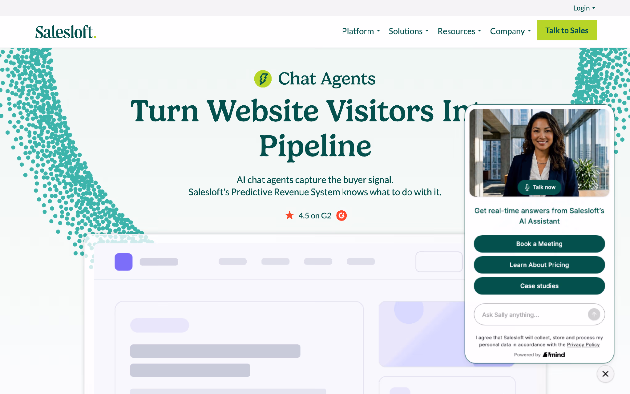 Salesloft Chat Agents: conversational on-site lead qualification (Drift successor surface).