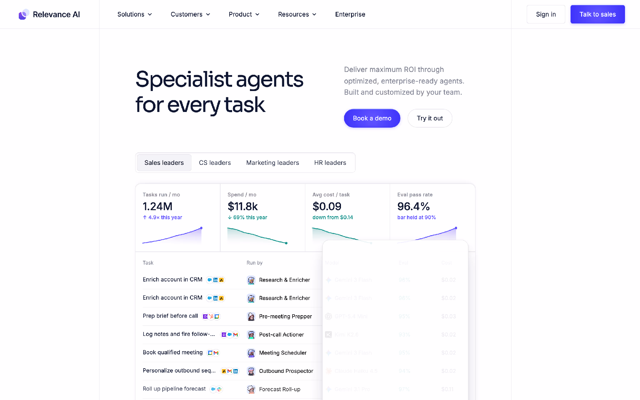 Relevance AI: multi-agent orchestration with built-in vector RAG.