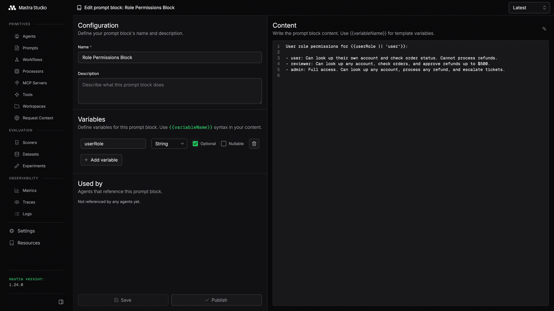 Studio Prompt Display Conditions