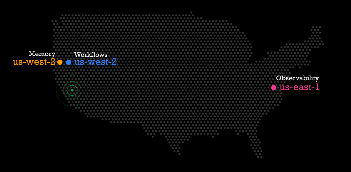 Map displaying deployment regions
