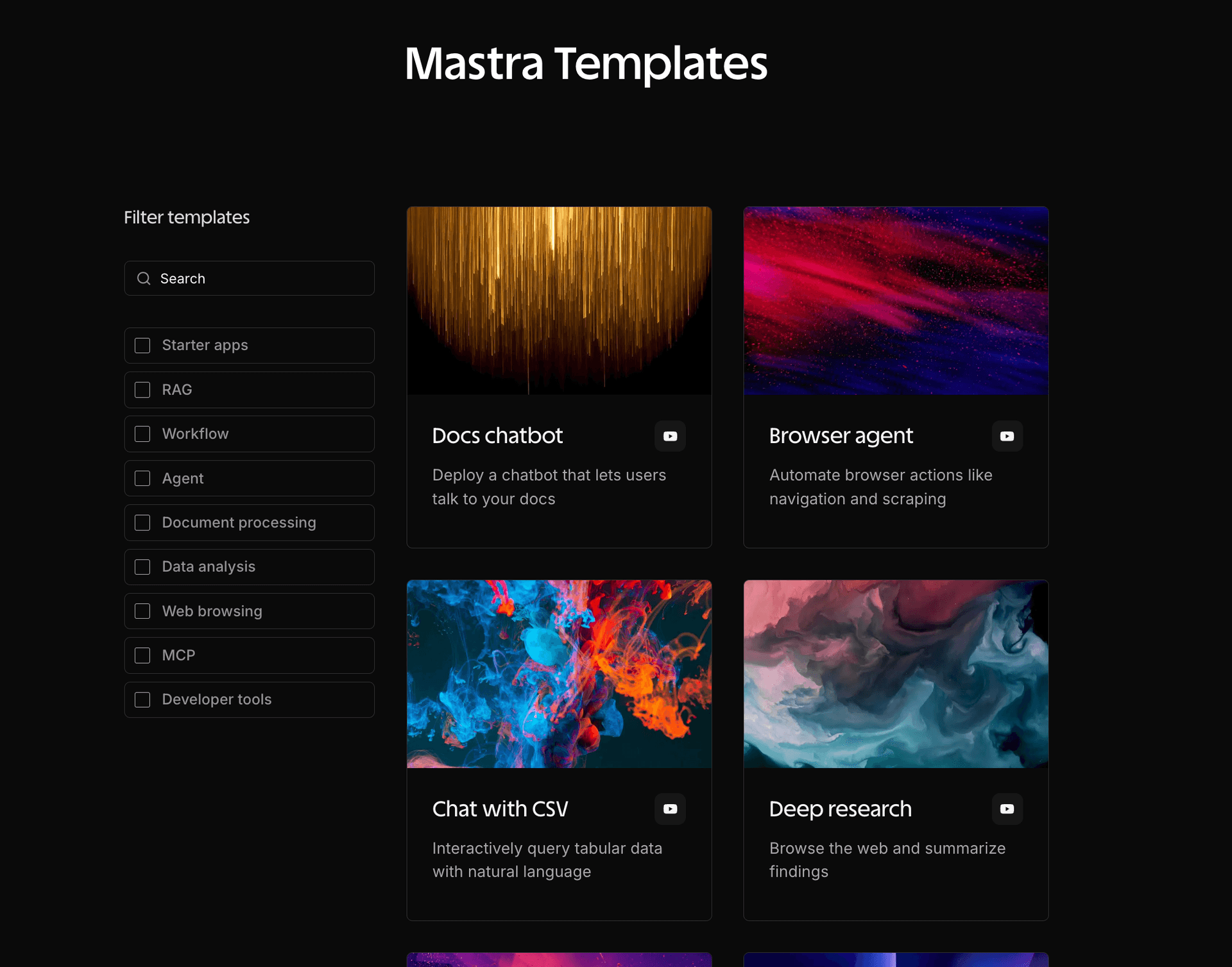 Mastra Templates library