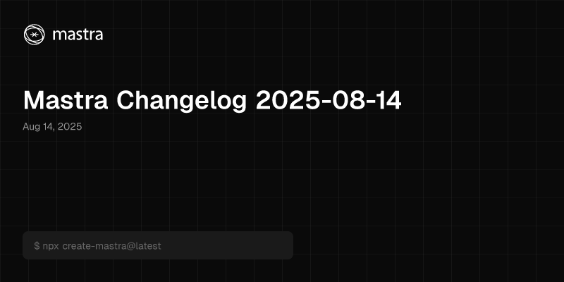Mastra Changelog 2025-08-14