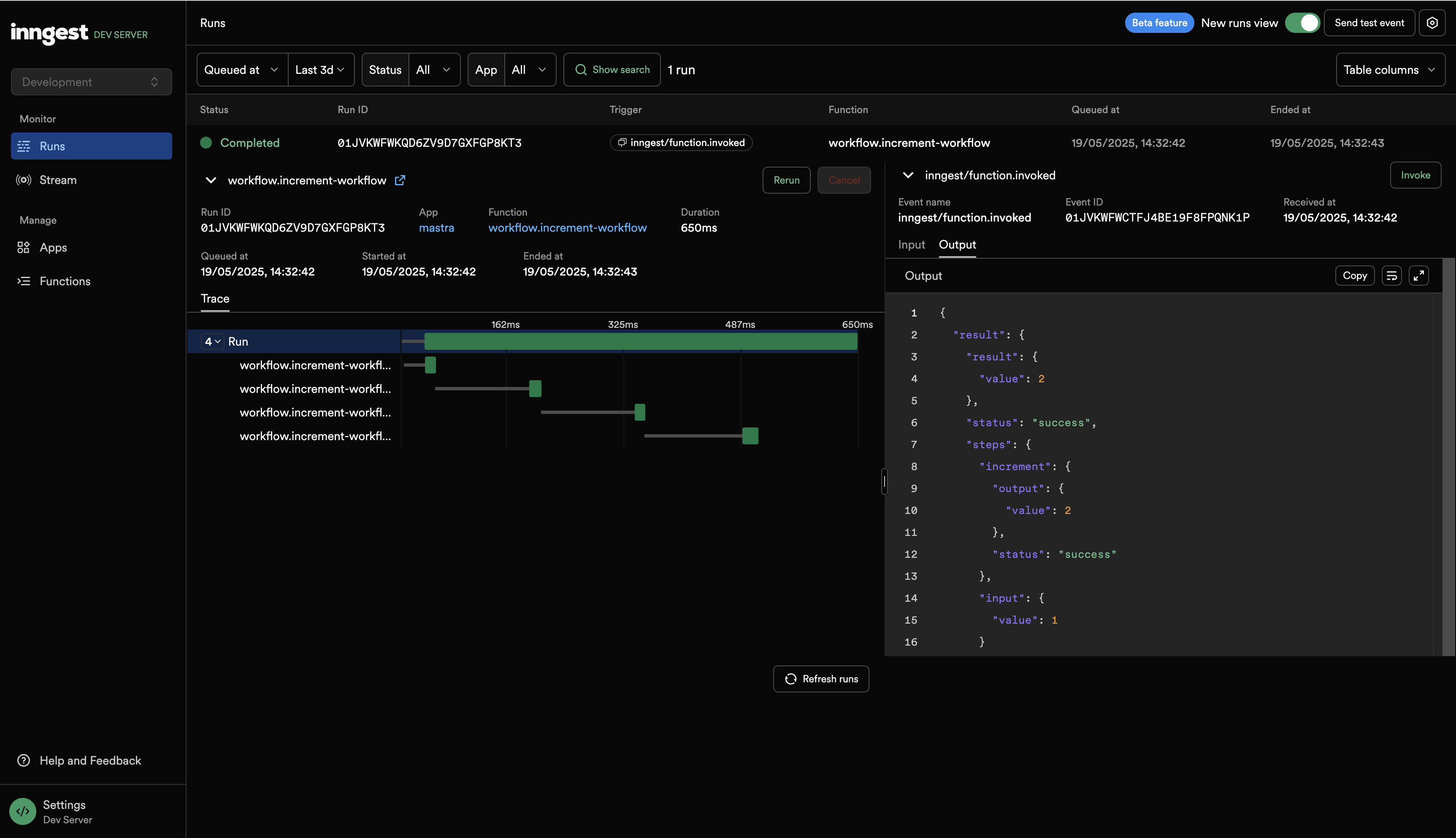 Inngest Function Run