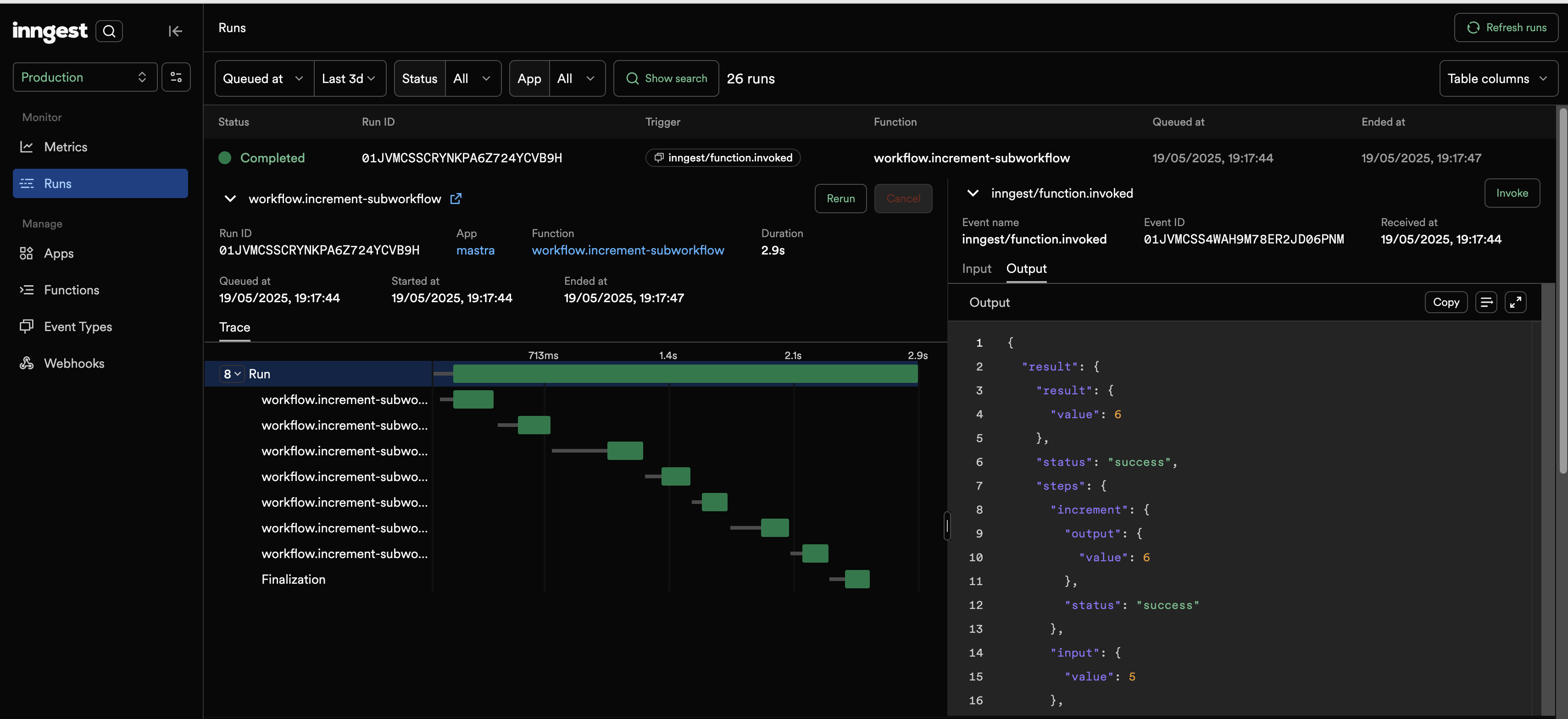 Inngest Function Run