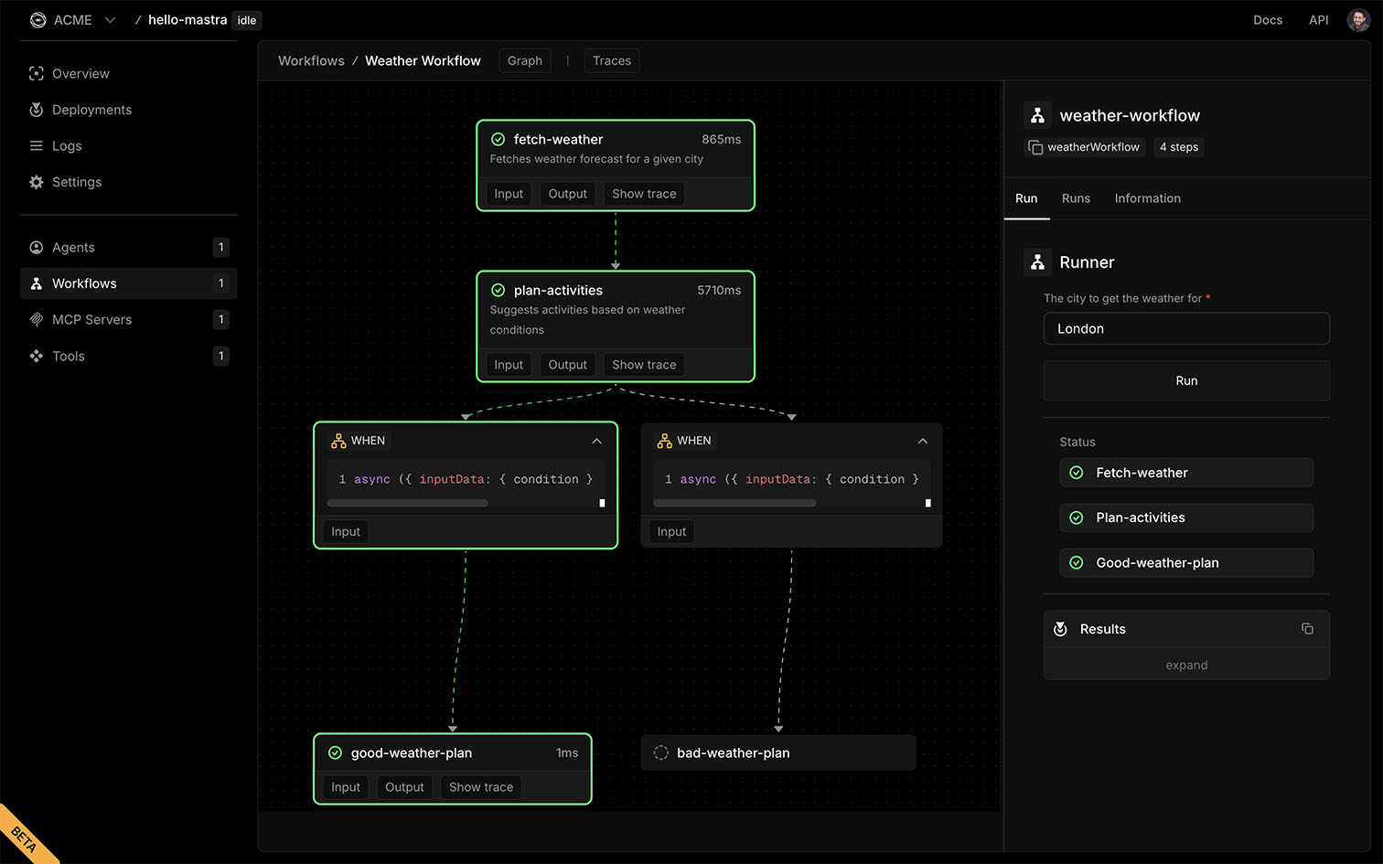 Dashboard playground workflows