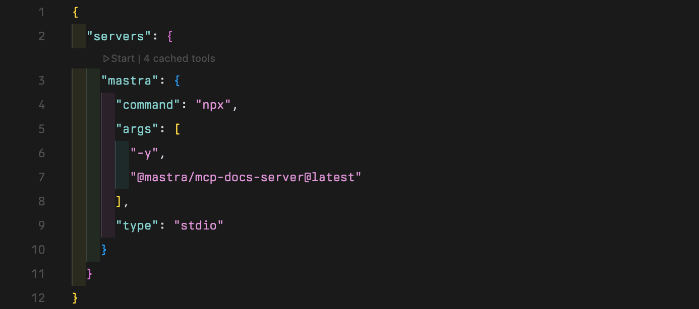 Settings page of VSCode to enable MCP